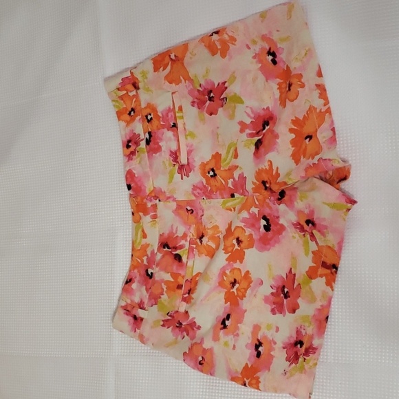 Loft, Ann Taylor. Colorful Pink/Orange Poppies Linen Look Material. Size 8 NWOT - Picture 14 of 16